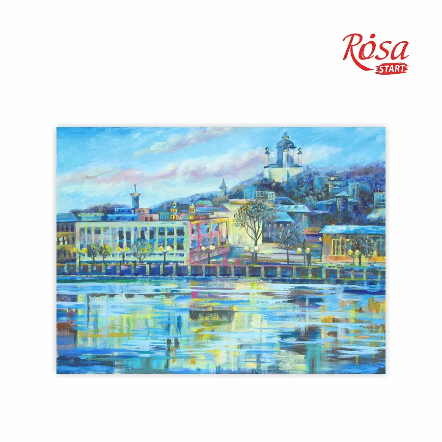 Полотно на картоні з контуром Rosa Start Міста Київ 30×40 бавовна акрил - фото 2