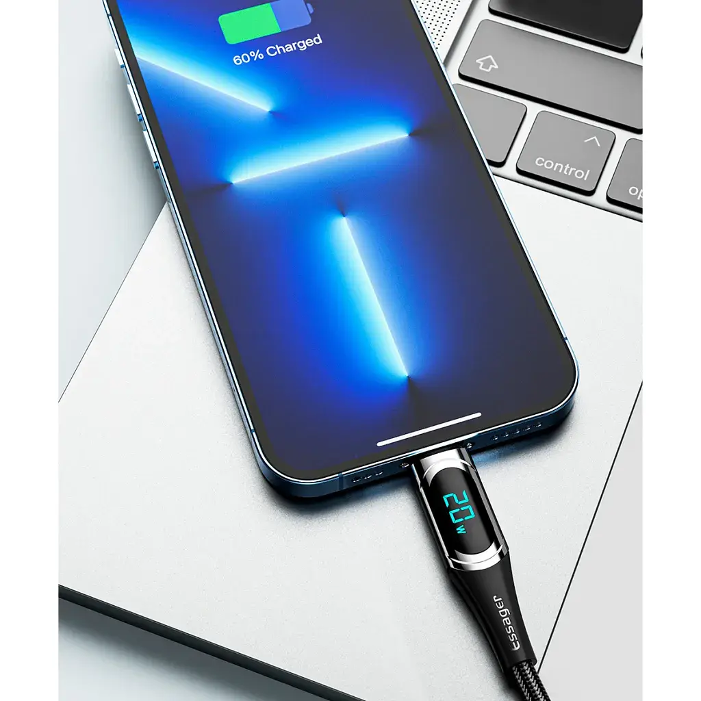 Дата кабель USB-C to Lightning 2.0m 20W Digital Display black Essager (EXCTL-YDA01) - фото 11