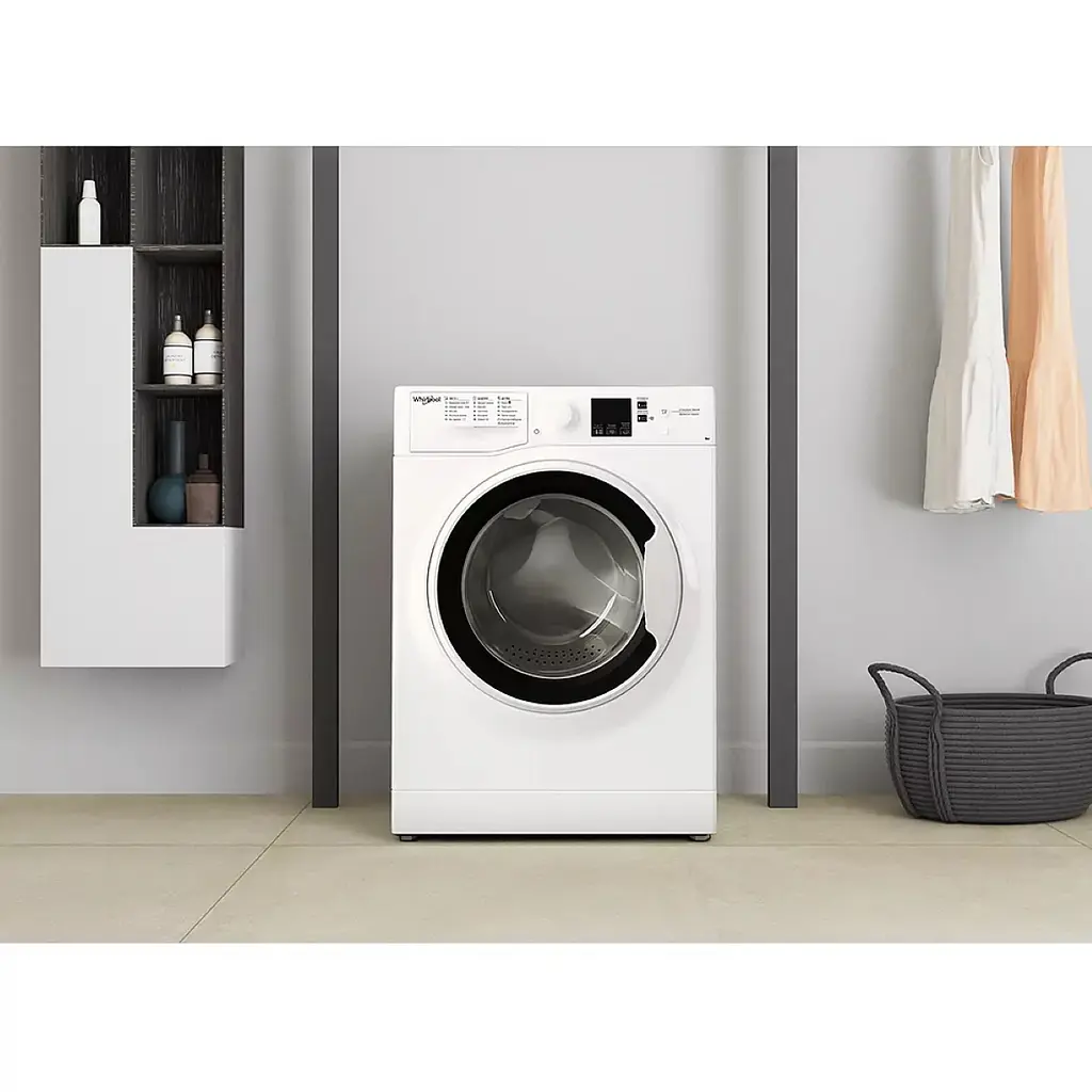 Пральна машина Whirlpool фронтальна, 6кг, 1200, A+++, 43см, дисплей, інвертор, люк чорний, білий (WRBSS6239WUA) - фото 5