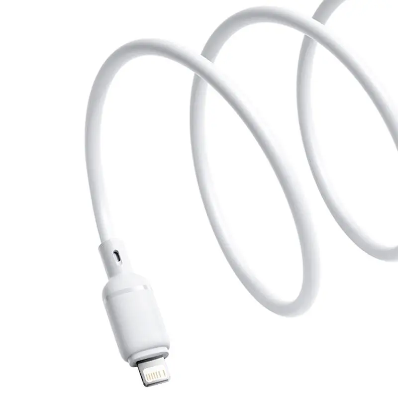 Дата кабель Baseus Silky Series OS Fast Charging USB to Lightning 2.4A (2m) (P1037770) Moon White - фото 3