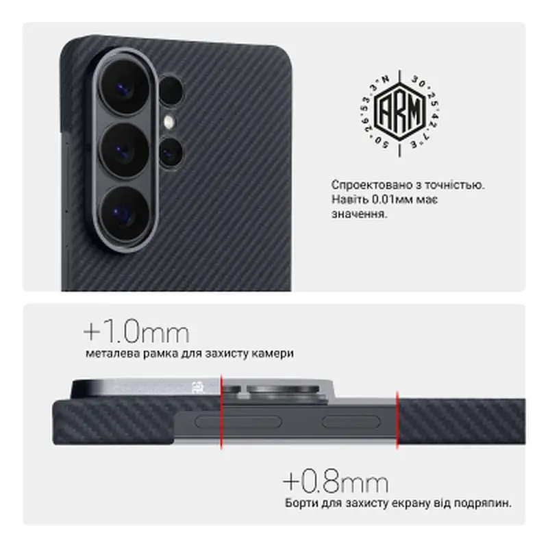 Чохол до мобільного телефона Armorstandart BlackIcon Aramid Twill MagCase Samsung S26 Ultra Black (ARM90147) - фото 6