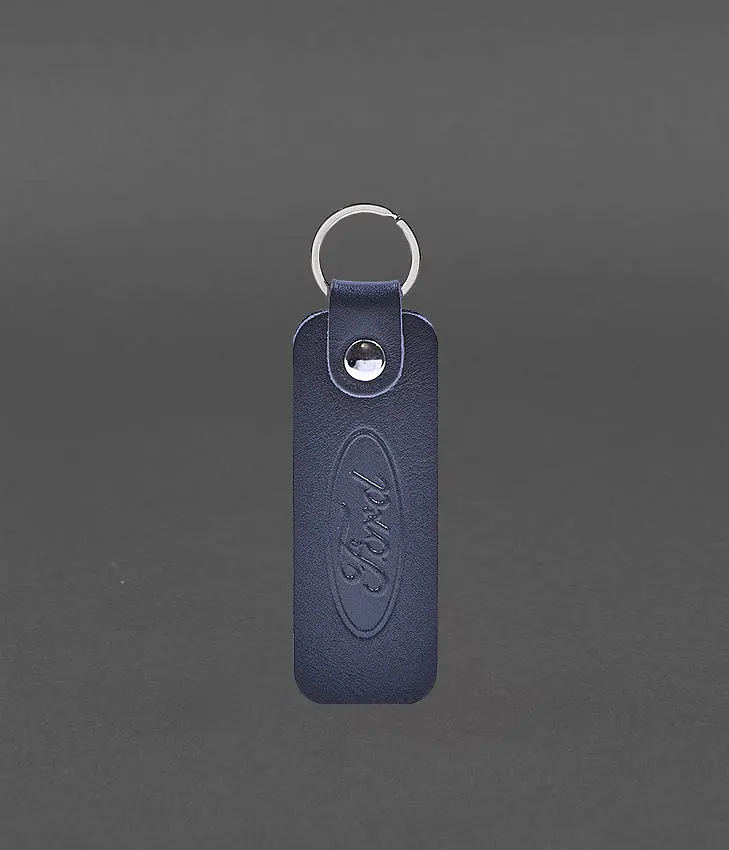 Кожаный брелок для Авто Ford темно-синий краст - фото 2