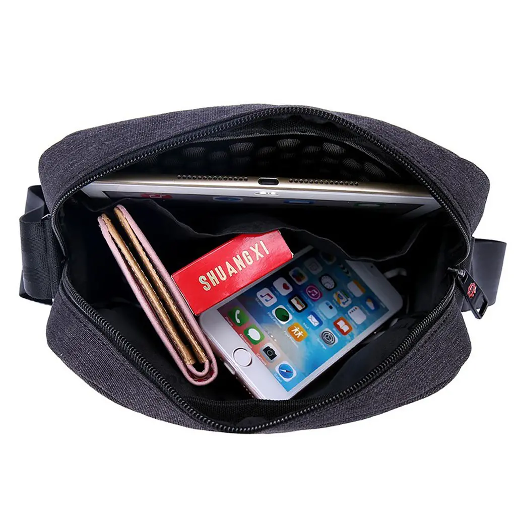 Сумка городская через плечо Tigernu T-L5102 2л для планшета до 9.6'' Black Gray (17187) - фото 5