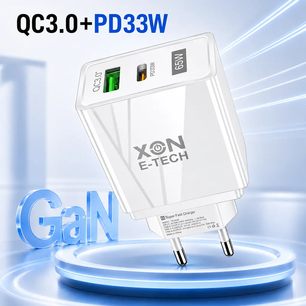 Зарядний пристрій XON PowerCharge 65W (PD33) USB Type-C (PCWA065033A1С1W 6044) Білий - фото 4
