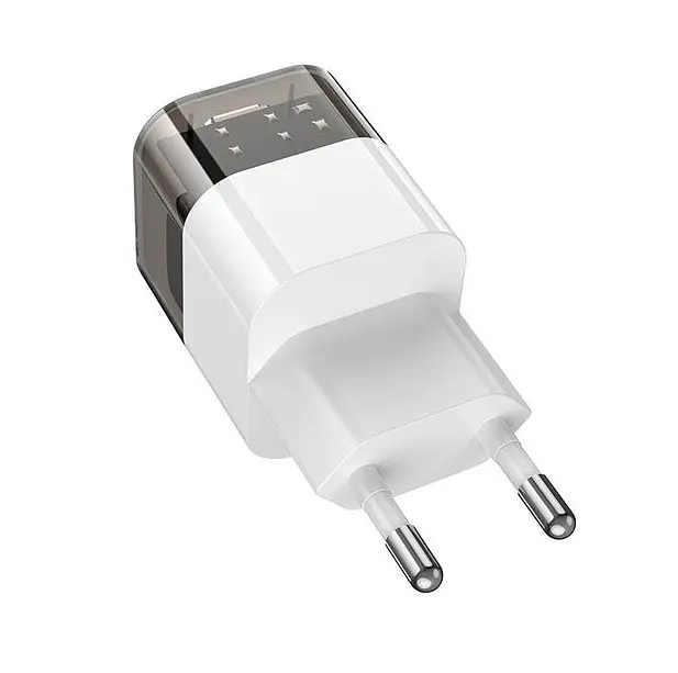 Сетевое зарядное устройство для компьютера Hoco C125A Transparent tribute single-port PD20W charger ( EU ) Transparent Черный - фото 3