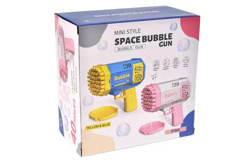 Іграшковий пістолет для мильних бульбашок автоматичний Rocket Bubble Gun YG Toys P121 на батарейках, коробці р.16,5x9x16,5 см - фото 8