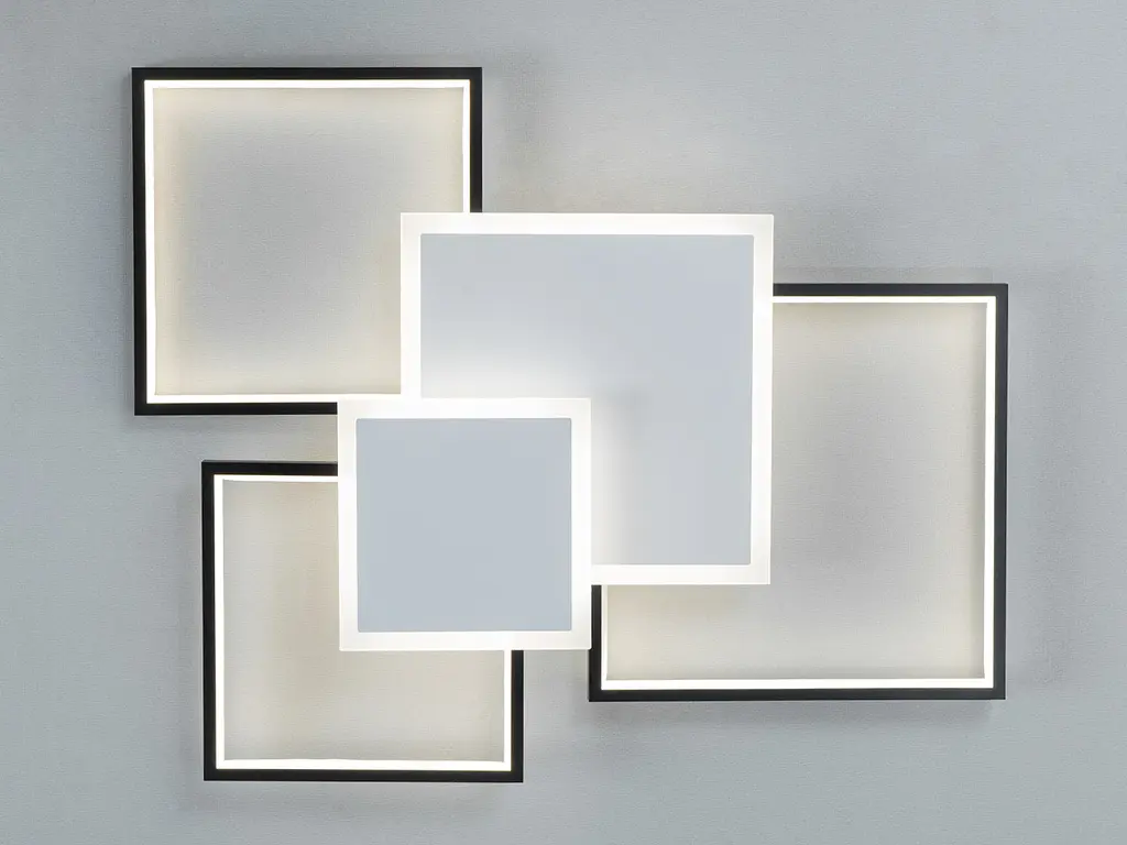 Сучасна стельова LED-люстра Diasha MX2250/3WH+BK, геометрія, 100 W, 54×66 см - фото 3