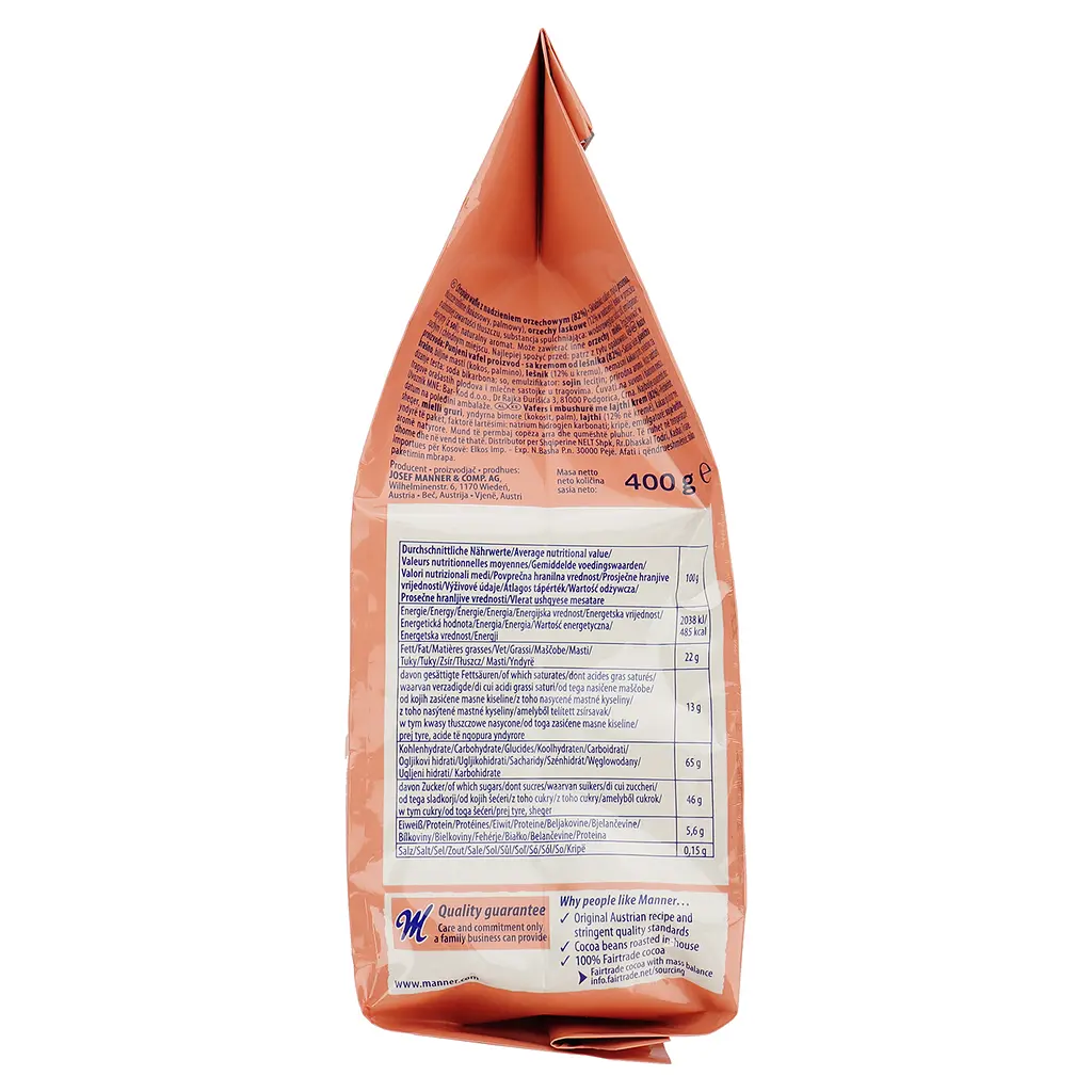 Вафлі Manner Neapolitaner Hazelnut з горіховим кремом 400 г - фото 3