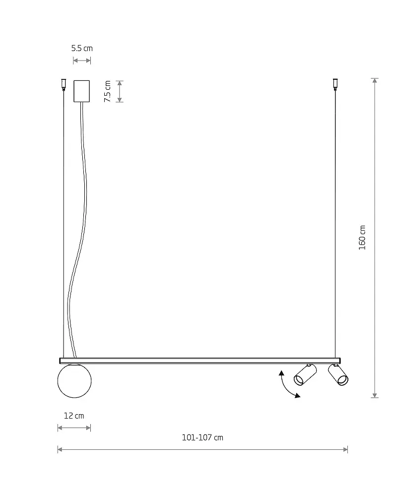 Подвесной светильник, люстра Nowodvorski 11471 Fourty III GU10+G9 3x10W IP20 Темно-серый - фото 2