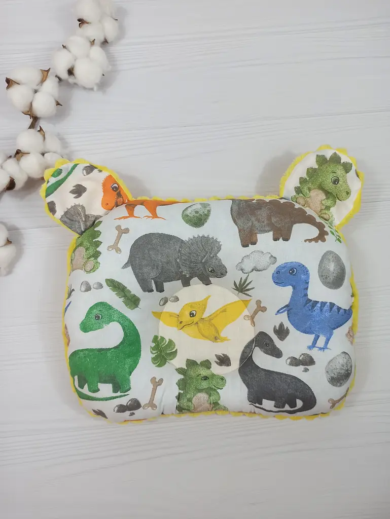 Плед для немовлят із знімним утеплювачем та подушка a.l.babybox Діно Жовтий - фото 3