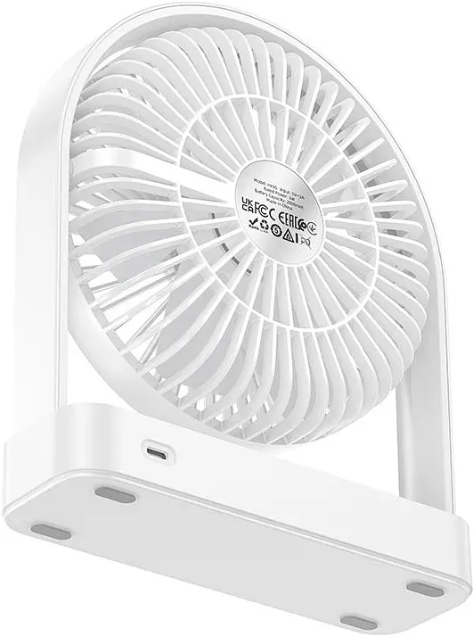 Вентилятор портативний Hoco HX65 ultra-thin desktop fan white - фото 3