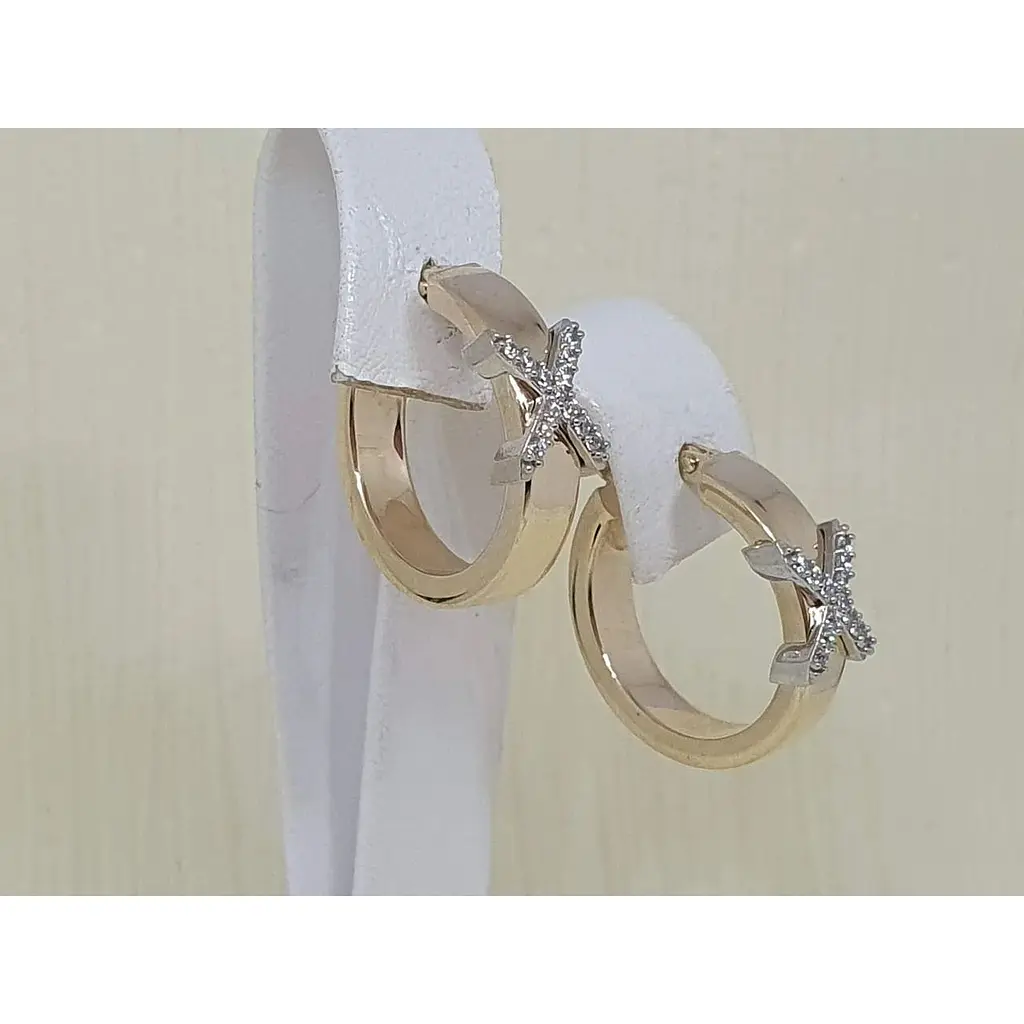 Золоті сережки Favoritum з фіанітами. 2313 - фото 2