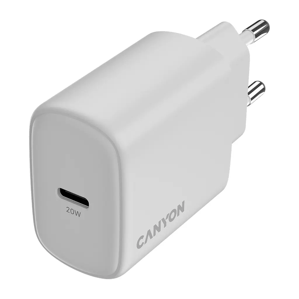 Зарядний пристрій Canyon OnCharge 250 25 Вт 1xPD EU білий (CNE-CHA250-01)