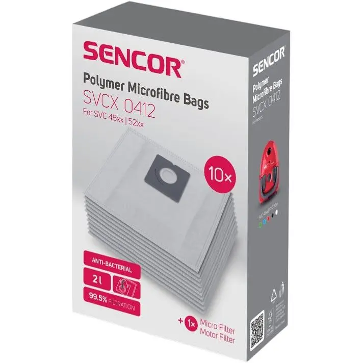 Микрофибровые мешки для пылесоса Sencor SVCX 0412 BAGS SVC 45/52 (10pcs) (7185668) - фото 2
