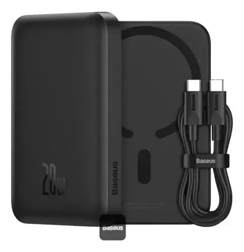 Зовнішній акумулятор Baseus Magnetic Mini Air Wireless Fast Charge Power Bank 6000mAh 20W чорний (P10059002113-00) - фото 8