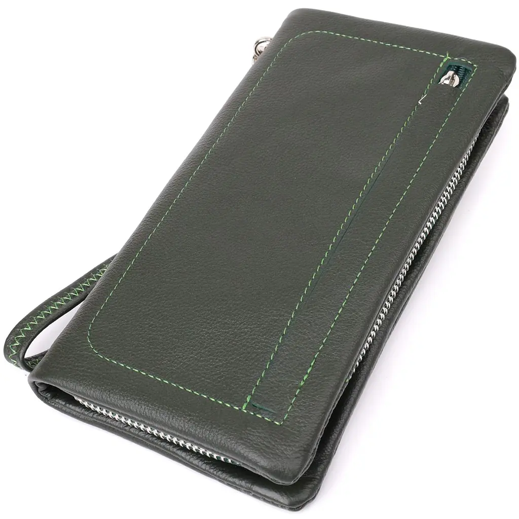 Стильний гаманець для жінок з відділенням під телефон ST Leather 23103 зелений - фото 11
