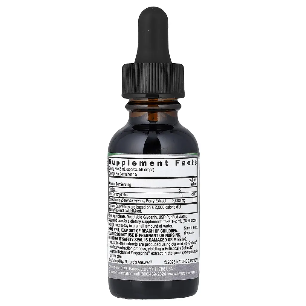 Екстракт со пальметто Nature's Answer Saw Palmetto Extract без спирту 2000 мг 30 мл - фото 2