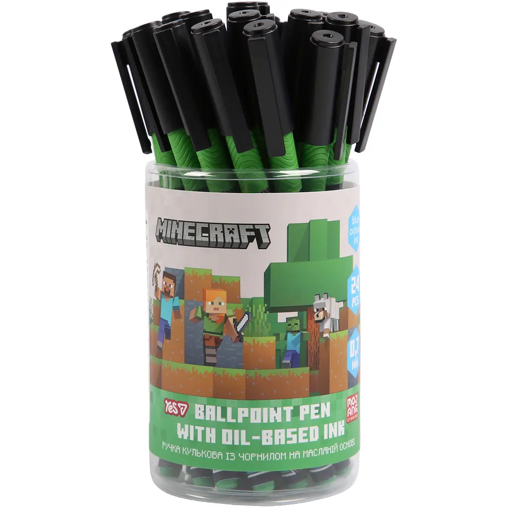 Ручка кулькова Yes Minecraft 0.7 мм синя (412173) - фото 3