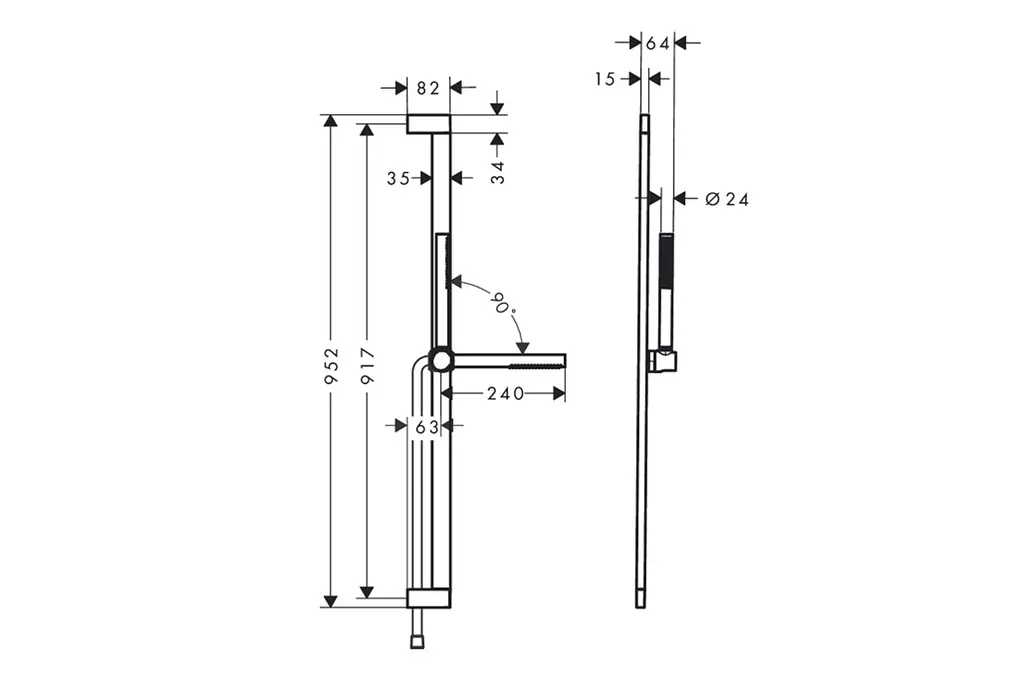 Душовий гарнітур Hansgrohe Pulsify S EcoSmart зі штангою 90 см matt black 24382670 - фото 4