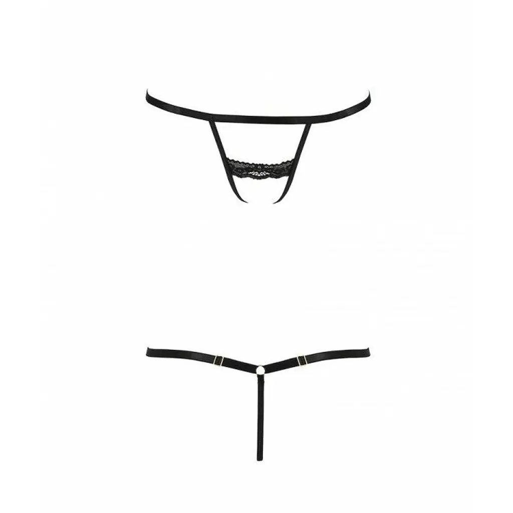 Трусики стрепи Passion Exclusive SHELLY THONG XXL/XXXL, black - фото 5