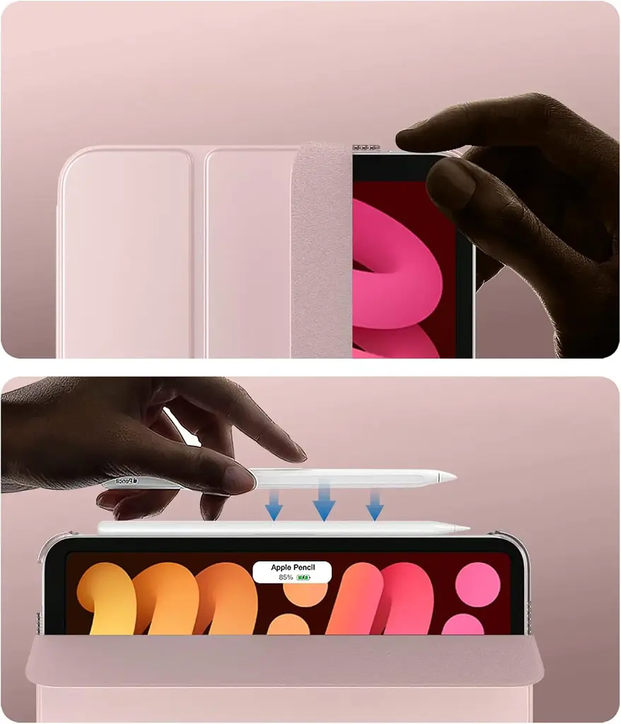 Чохол до планшета BeCover Tri Fold Hard Apple iPad Mini 7 2024 Pink (712454) - фото 3