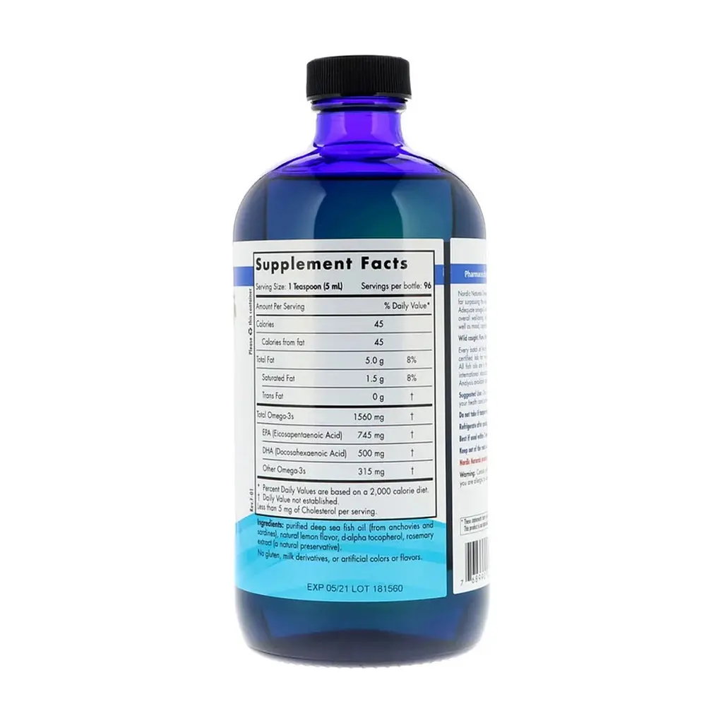 Жирні кислоти Nordic Naturals Омега-3, Смак Лимона, Omega-3, Lemon, 1,560 мг, 473 мл. (NOR02764) - фото 2