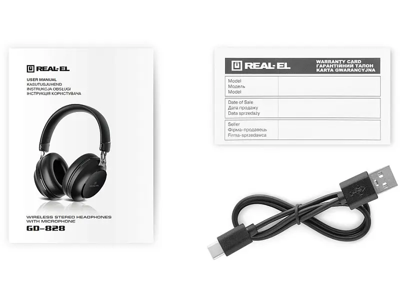 Навушники з мікрофоном REAL-EL GD-828 Black (EL124100052) - фото 2