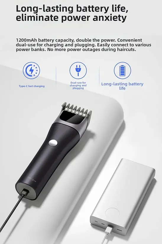 Машинка для стрижки Xiaomi DOCO Electric Hair Clipper · Black Knife Turbo Edition Metallic Deep Blue (54232) - фото 4