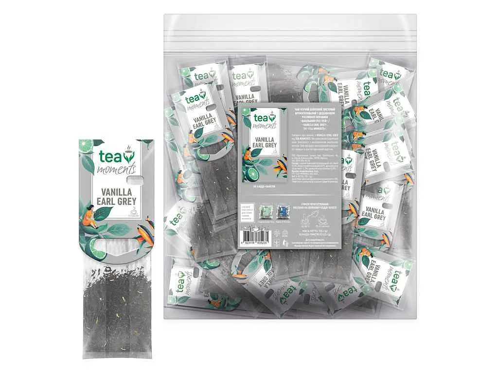 Чай пакетований чорний Tea Moments Vanilla Earl Grey кадді - пакет (2,2) 50 пакетиків