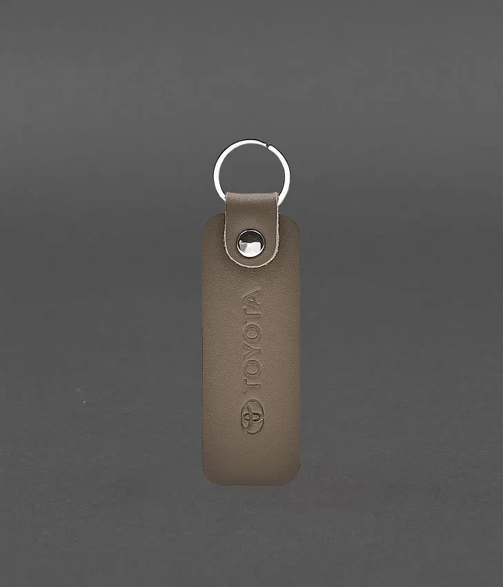 Шкіряний брелок для Авто Toyota темно-бежевий краст - фото 2