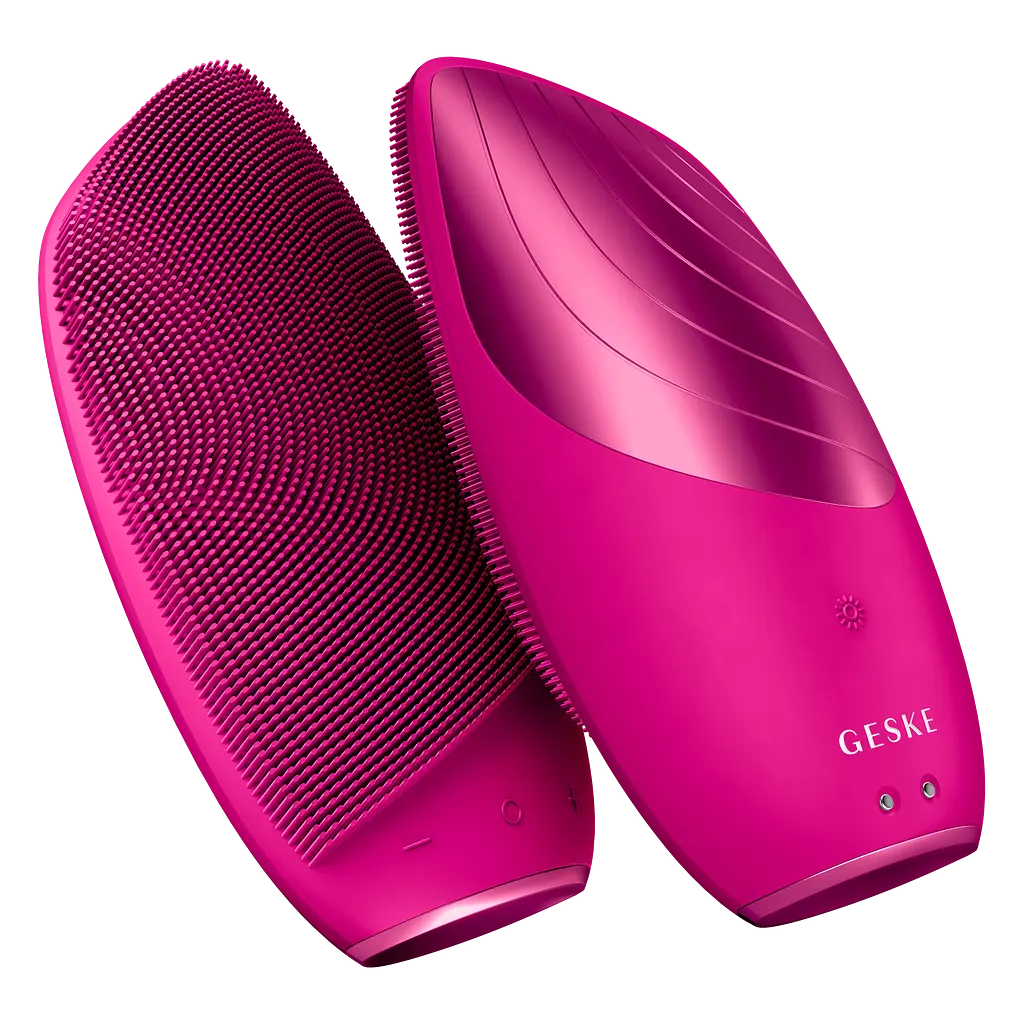 Електронна звукова термощітка для обличчя GESKE Sonic Thermo Facial Brush 6 в 1 бузкова - фото 2