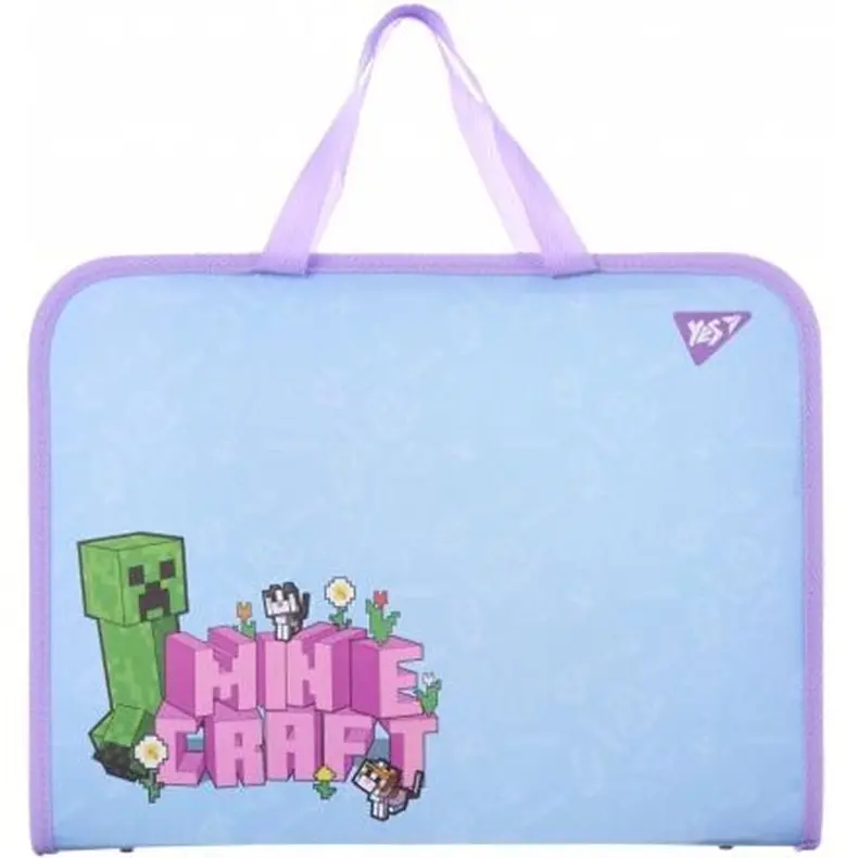 Папка-портфель Yes Minecraft Spring на блискавці з тканинними ручками FC (492313) - фото 2