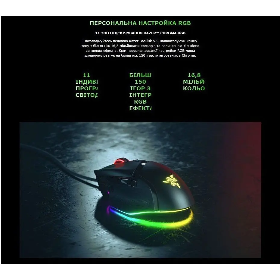 Ігрова миша Razer Basilisk V-3 USB Black - фото 7