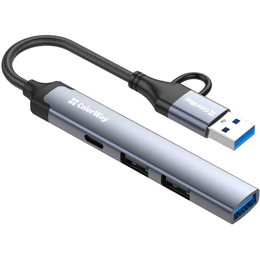Хаб USB СolorWay USB-A/USB-C 4-в-1 USB2.0х2/USB3.0/USB-C2.0 - фото 2