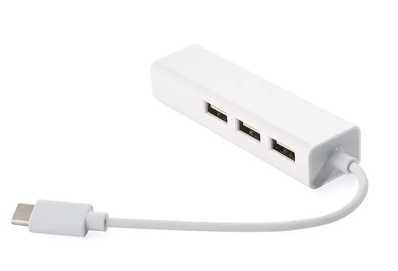 Хаб USB 2.0 Type-C -> 3xUSB 2.0 + RJ45 Fast Ethernet White (S0742) - фото 4