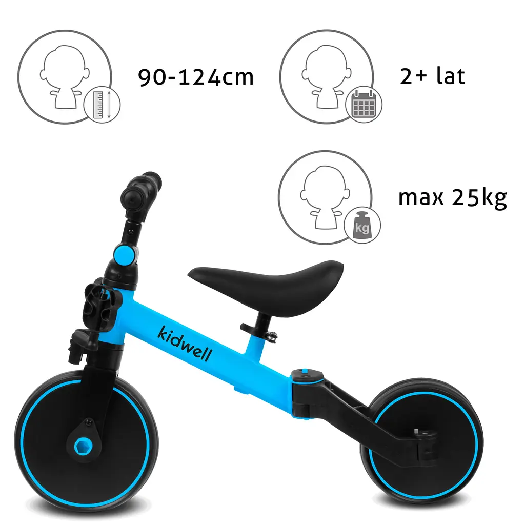 Біговел велосипед Kidwell 3 в 1 Pico Blue - фото 6