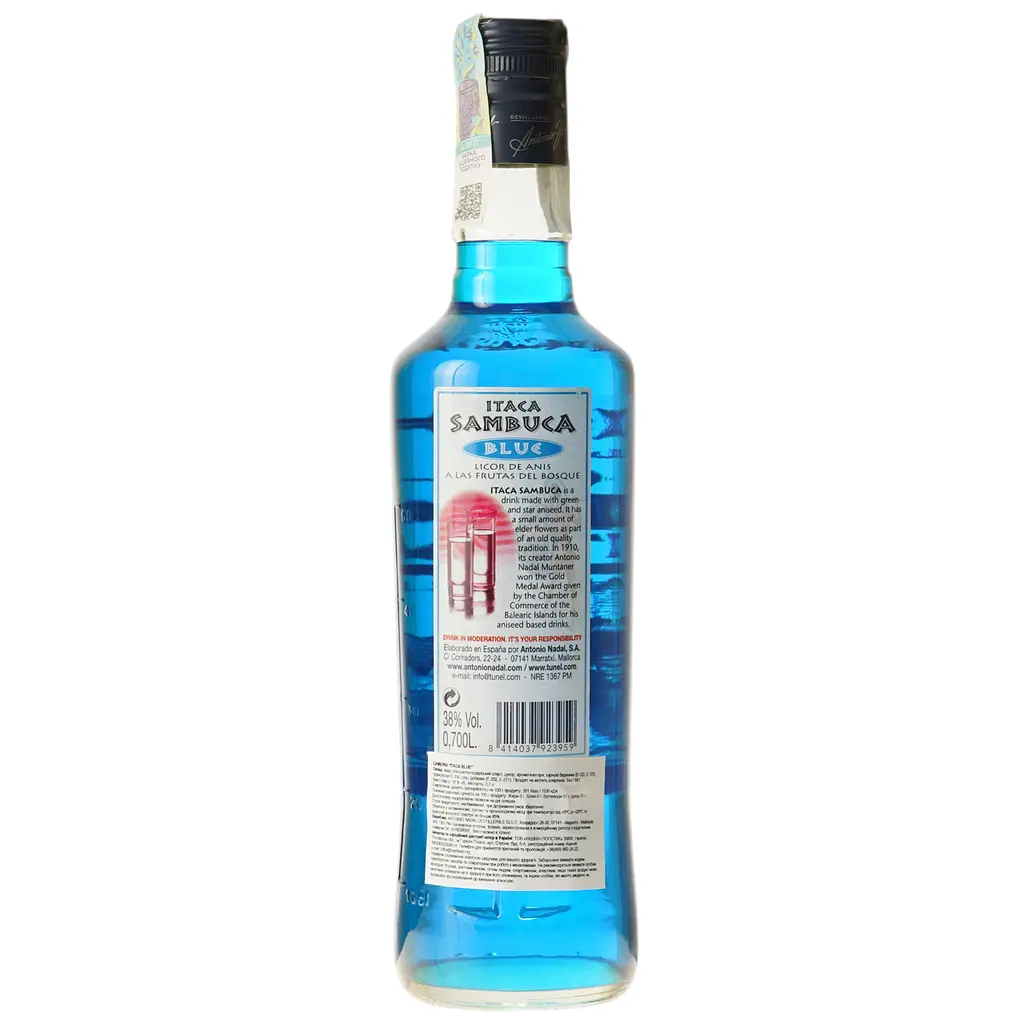 Ликер Самбука Itaca Blue 38% 0.7 л - фото 5