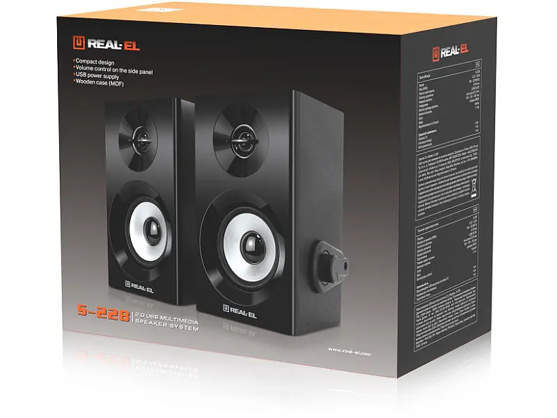 Комп'ютерні колонки REAL-EL S-228 Black (EL121200014) - фото 9