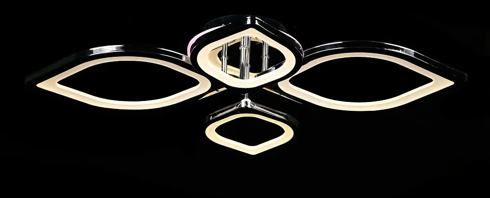Люстра стельова LED Splendid Ray LK30/2+2+A, 120W, хром/білий, сучасний стиль, з пультом, димер - фото 2