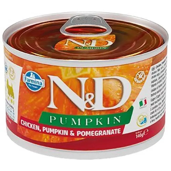 Влажный корм для взрослых собак мини-пород Farmina N&D Grain Free Pumpkin Chicken, Pumpkin&Pomegranate Adult Mini, тыква, курица и гранат, 140 г - фото 2