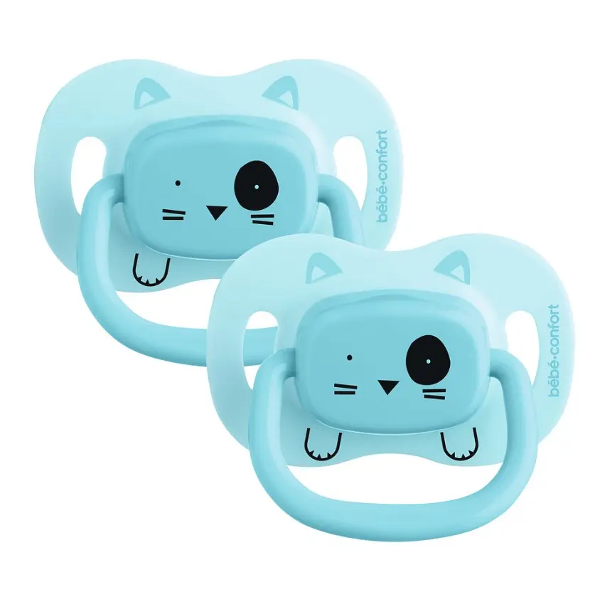 Пустышка силиконовая Bebe Confort Reversible Soothers Minimalistic Animals, cимметричная, 6-18 мес., 2 шт., синяя (3104202020) - фото 2
