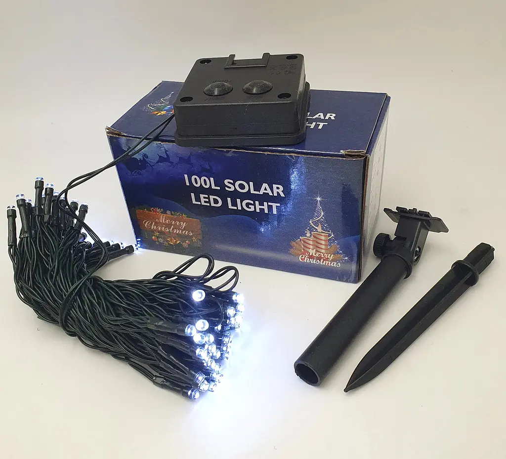 Садовий світильник гірлянда акумуляторна на сонячній батареї 80 LED 11 метрів UKC холодно білий - фото 2