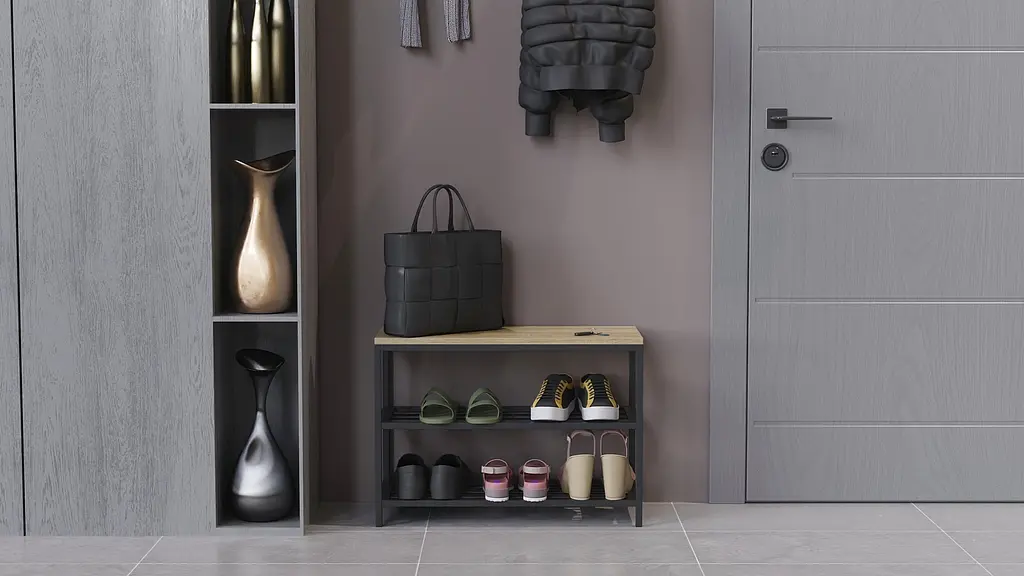 Банкетка універсальна Ferrum-decor Слайм 45x63x26 чорний ДСП Дуб Сонома 16мм (FRD-104072) - фото 6