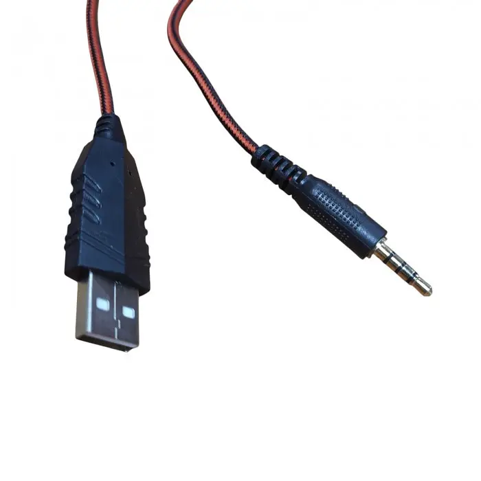 Наушники проводные игровые IMENSO IMS-E1007, с микрофоном, RGB подсветка, синие - фото 3