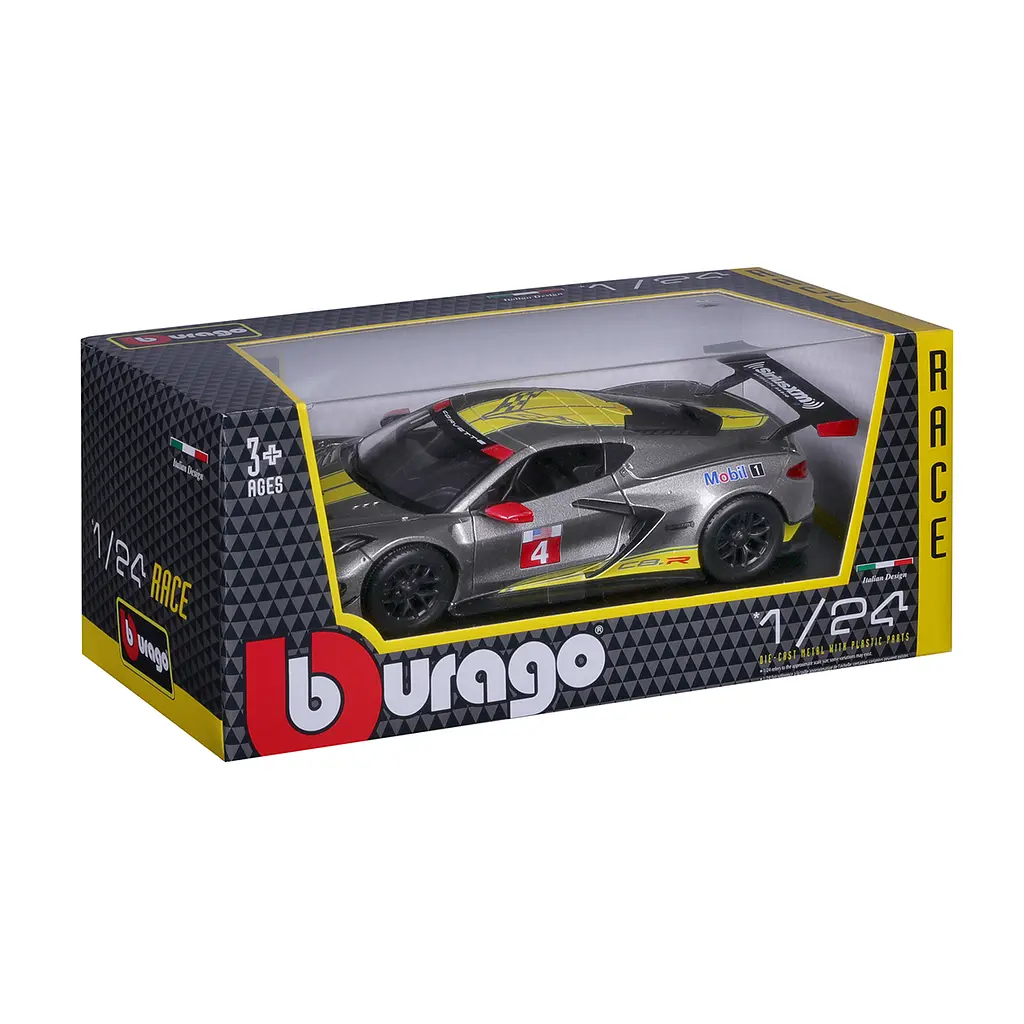 Автомодель Bburago Chevrolet Corvette C8.R 1:24 (18-28024) - фото 10