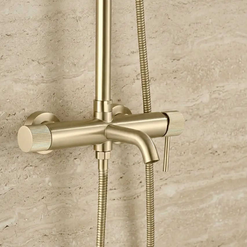Душова система з виливом Rea Lungo Stripe brushed gold REA-P9490 - фото 4