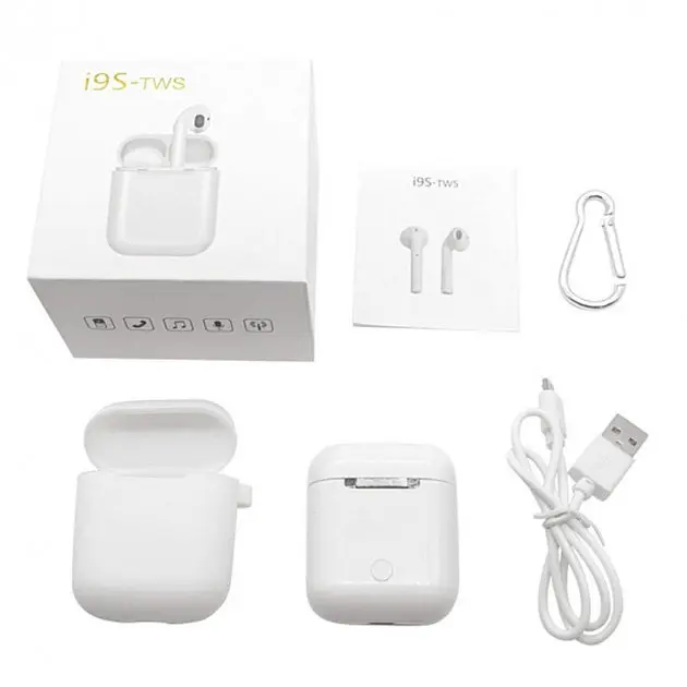 Бездротові навушники TWS i9s з боксом для заряджання White (au063) - фото 4