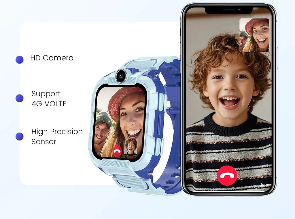 Дитячий смарт годинник Lemfo DH15 з 4G сім картою, прослуховуванням, подвійною камерою, GPS трекером, кнопкою SOS і відеодзвінком Розумний наручний для дітей Рожевий - фото 12