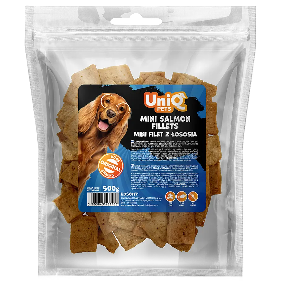 Ласощі для собак UniQ PETS Міні-філе лосося, 500 г - фото 4