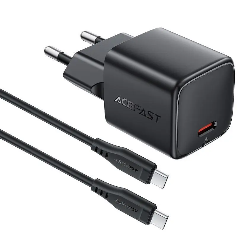 МЗП A118 PD30W GaN (1USB-C) + кабель Type-C to Type-C Black Acefast teh0029673 - фото 2